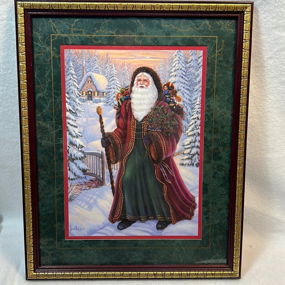 Home Interiors & Gifts St. Nicholas Holiday Christmas Print Picture in Frame